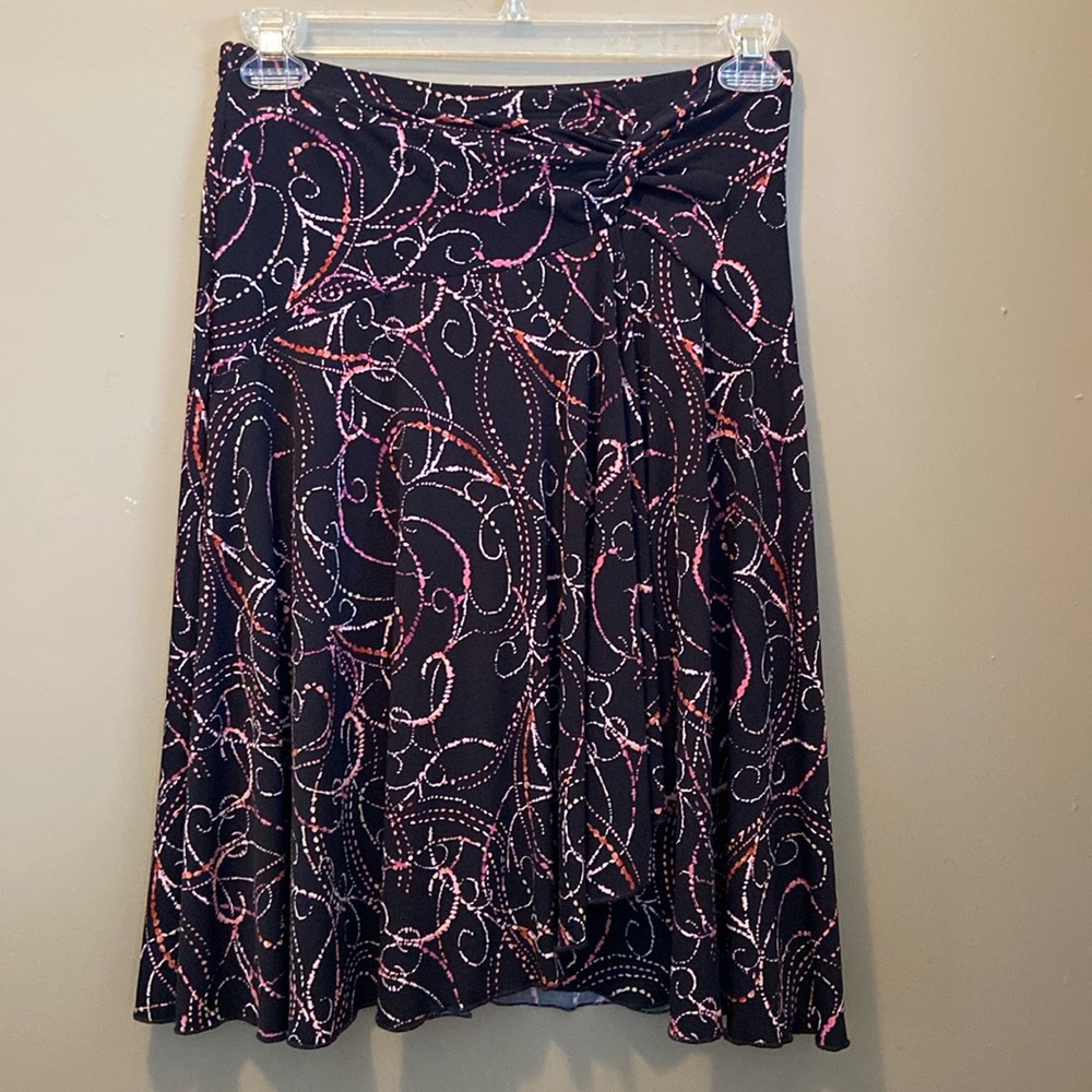 Women’s Apt 9 Stretch Multicolored Print Skirt, Size Medium, Front Gather